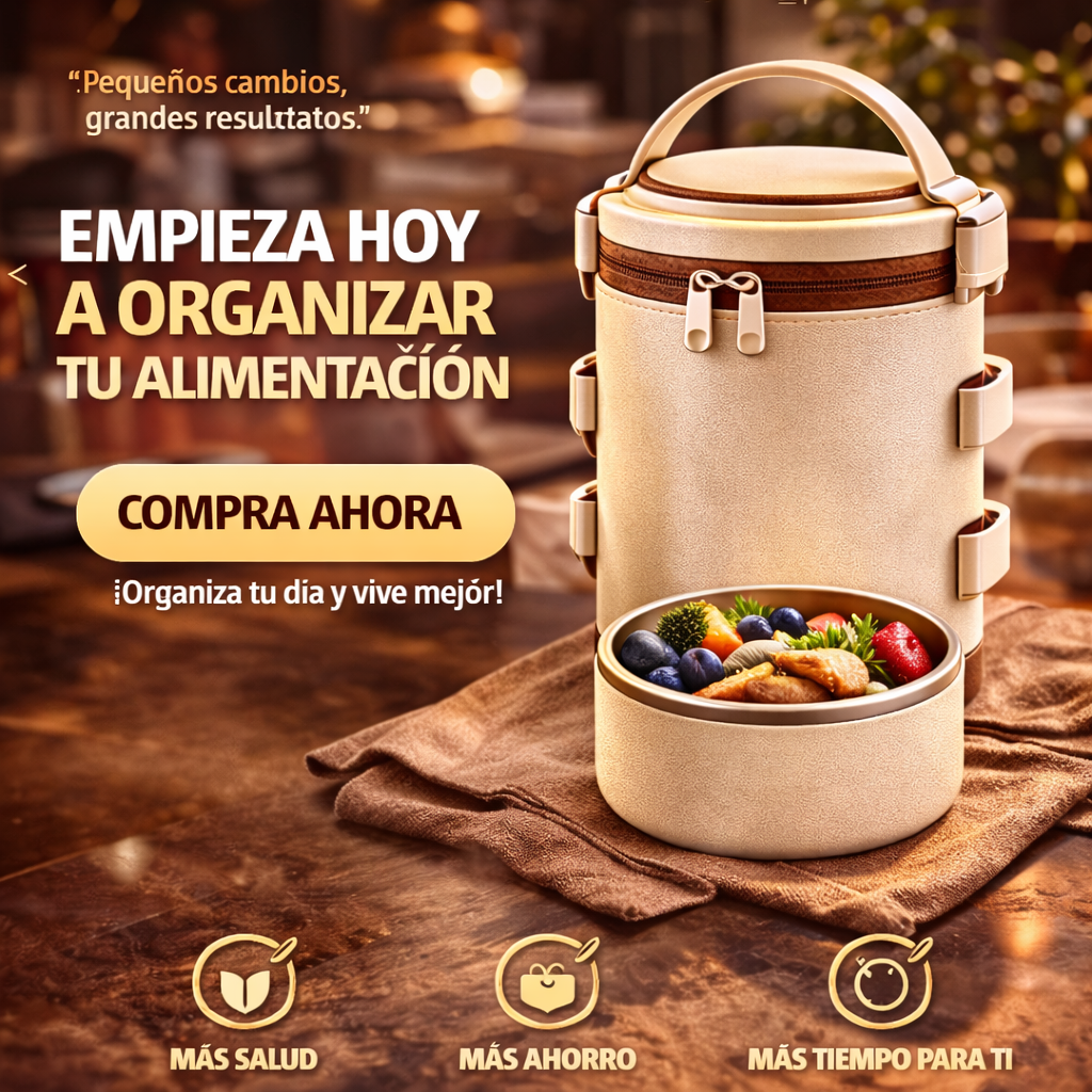 La forma inteligente de llevar tu comida, sin desorden ni complicaciones - Lonchera Termica Portacomida X3