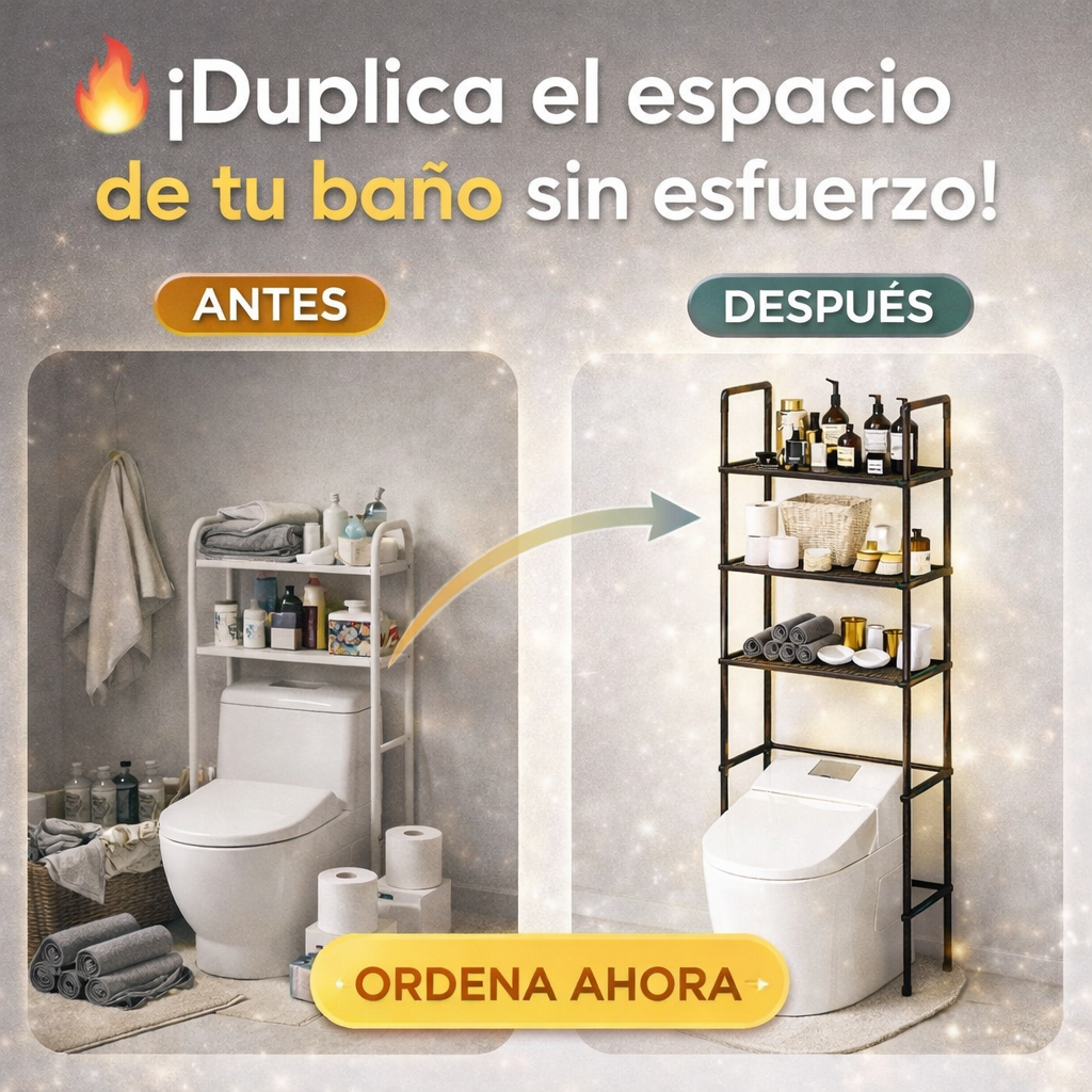 Duplica el espacio de tu baño en segundos con el estante de baño