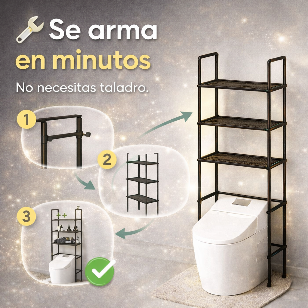 Duplica el espacio de tu baño en segundos con el estante de baño