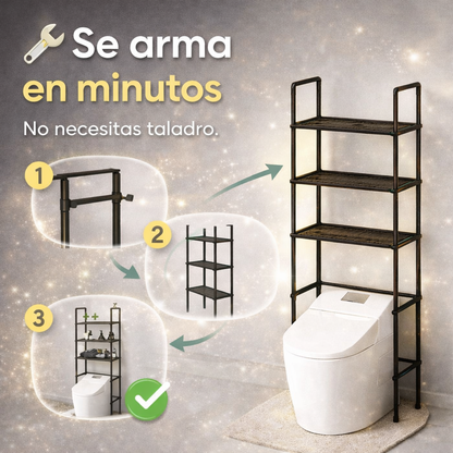 Duplica el espacio de tu baño en segundos con el estante de baño