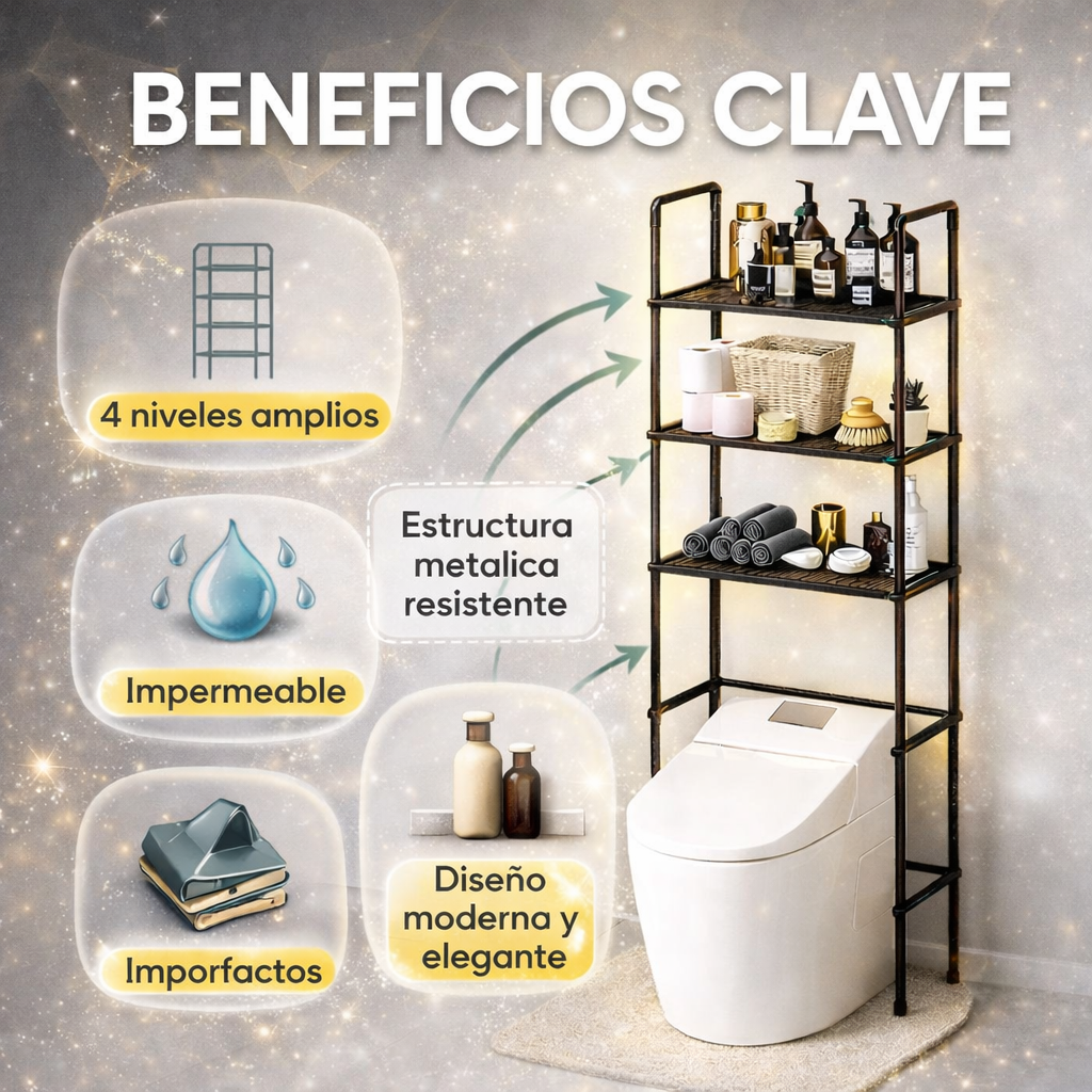Duplica el espacio de tu baño en segundos con el estante de baño