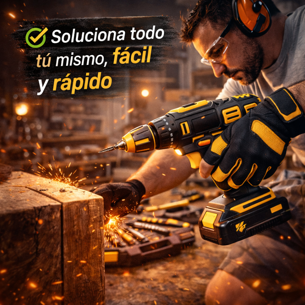 ⚡ Arregla, instala y construye sin depender de nadie - Kit Taladro Electrico