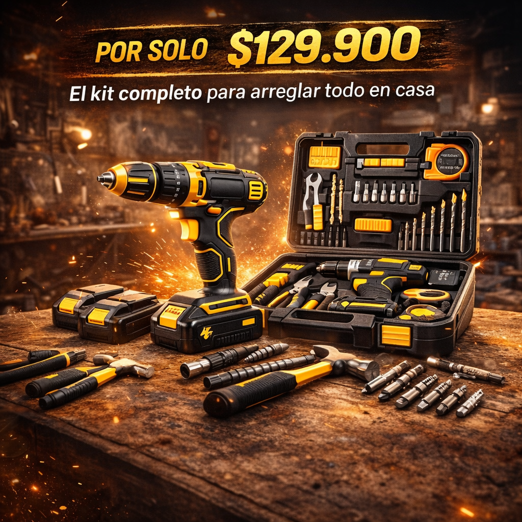 ⚡ Arregla, instala y construye sin depender de nadie - Kit Taladro Electrico