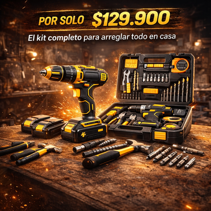 ⚡ Arregla, instala y construye sin depender de nadie - Kit Taladro Electrico