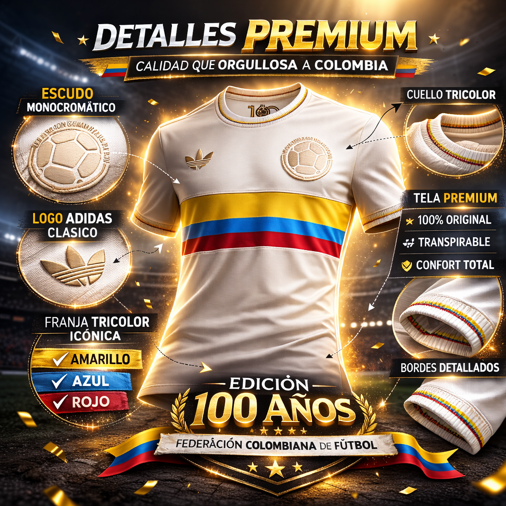 Luce la Tricolor Como Nunca Antes camiseta de Colombia 100 años