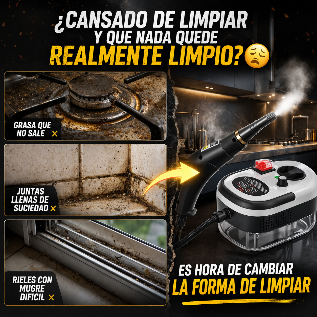 Limpieza Profunda Sin Tallar Ni Usar Químicos 💨 - Limpiador Vapor De Alta Presion