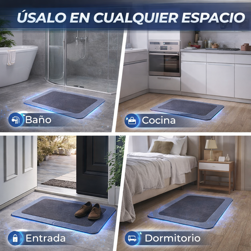 Tapete de Baño Superabsorbente Antideslizante Secado Rápido