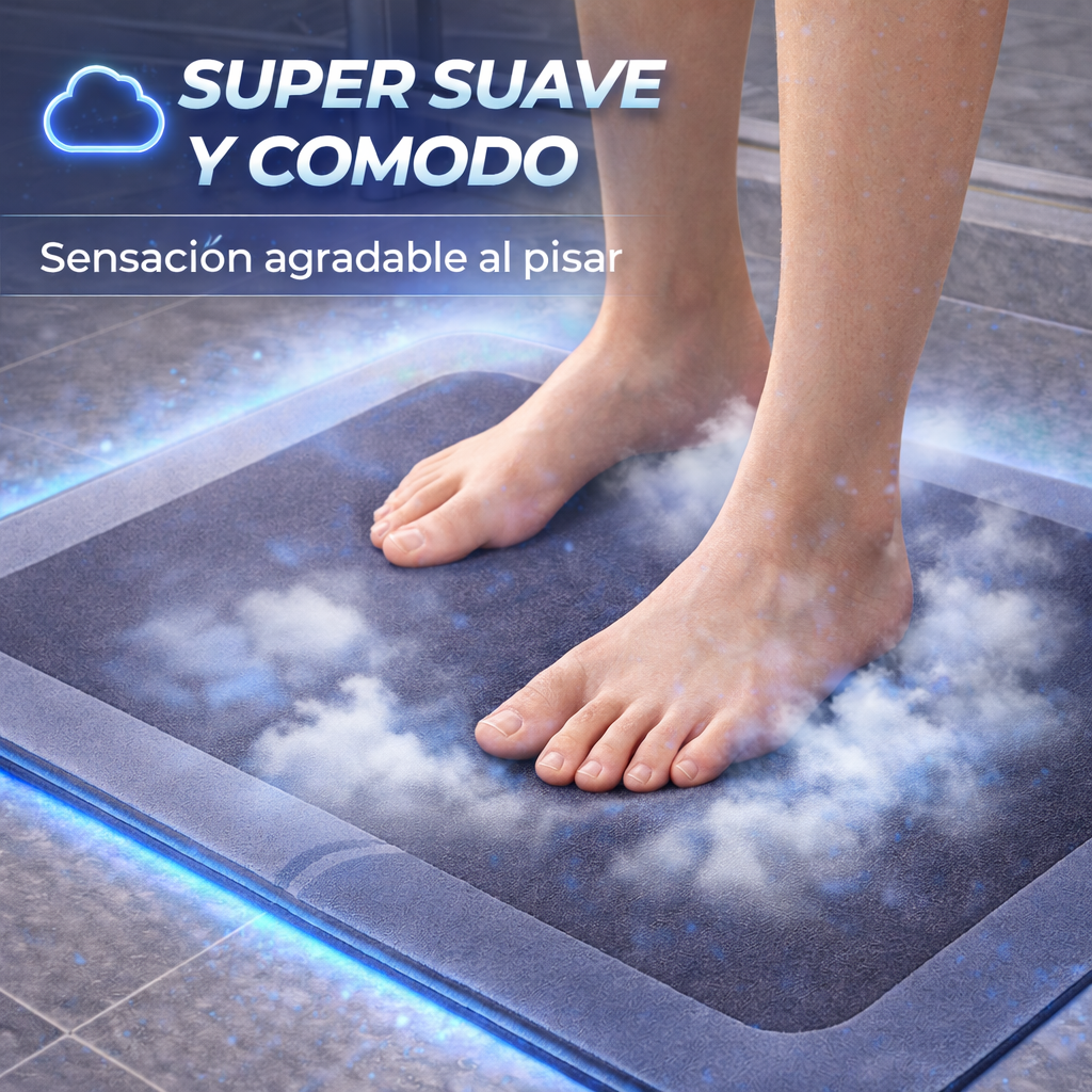 Tapete de Baño Superabsorbente Antideslizante Secado Rápido