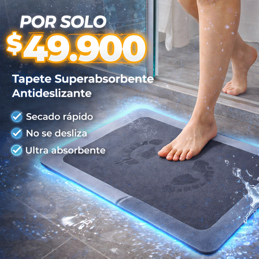 Tapete de Baño Superabsorbente Antideslizante Secado Rápido