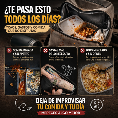 La forma inteligente de llevar tu comida, sin desorden ni complicaciones - Lonchera Termica Portacomida X3