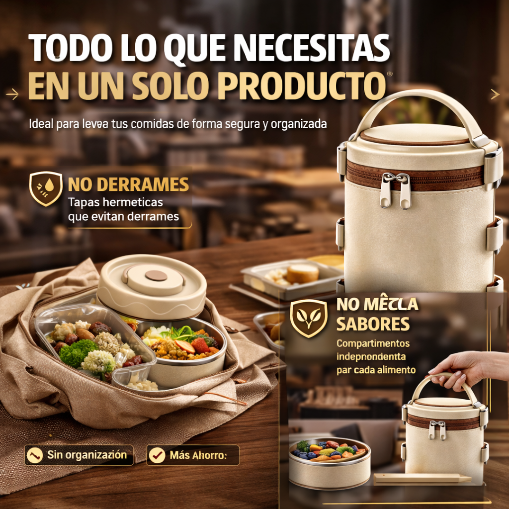 La forma inteligente de llevar tu comida, sin desorden ni complicaciones - Lonchera Termica Portacomida X3