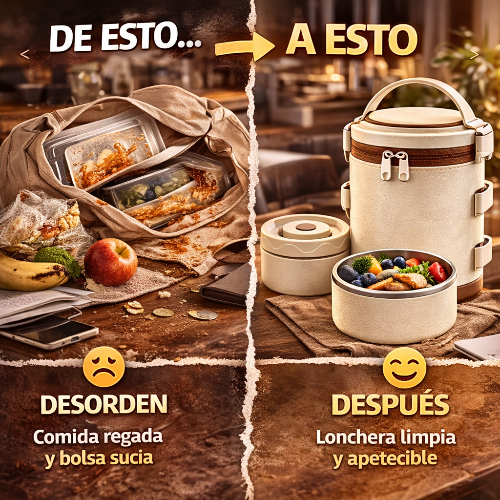 La forma inteligente de llevar tu comida, sin desorden ni complicaciones - Lonchera Termica Portacomida X3