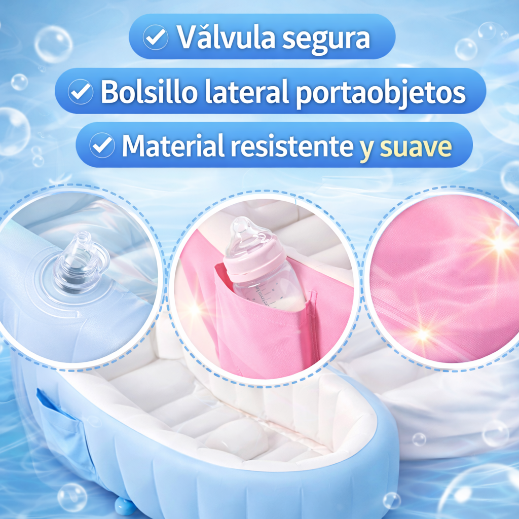 Comodidad y seguridad en cada baño con la Piscina Bañera Inflable Portátil De Bebe