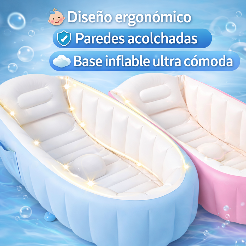 Comodidad y seguridad en cada baño con la Piscina Bañera Inflable Portátil De Bebe